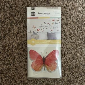 Spread your wings butterfly Peel & Stick Wall Decals Room Mates 28 Removable NIB